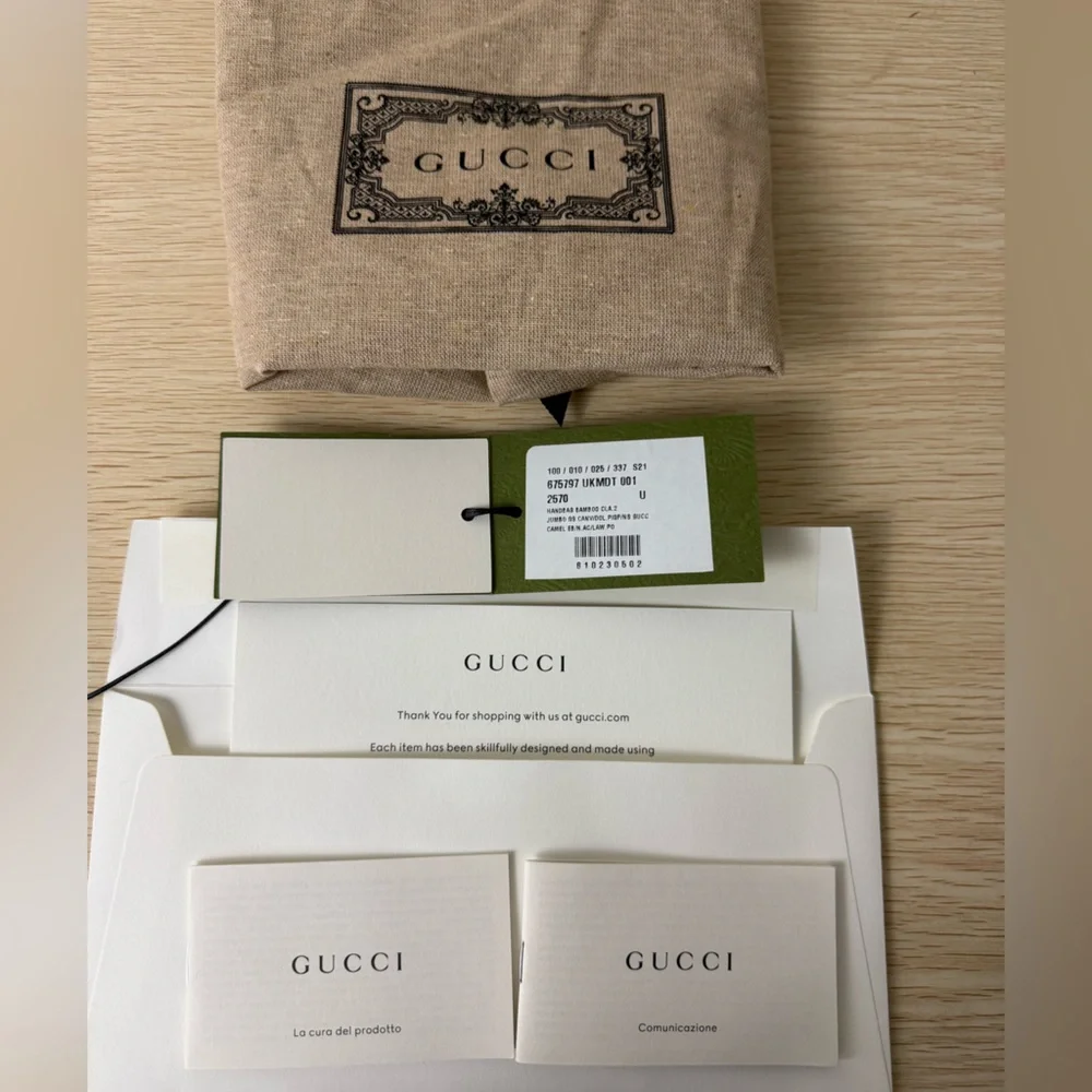 Gucci Brown Tan GG Canvas Bamboo Top Handle Shoulder Bag with Green Red Strap